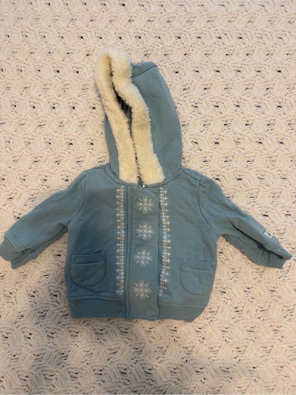 Janie and Jack Faux-Sherpa Lined Hooded Sweatshirt for Kids - Blue